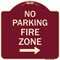 Signmission No Parking Fire Zone W/ Right Arrow Heavy-Gauge Aluminum Sign, 18" x 18", BU-1818-23617 A-DES-BU-1818-23617 - alternate 1